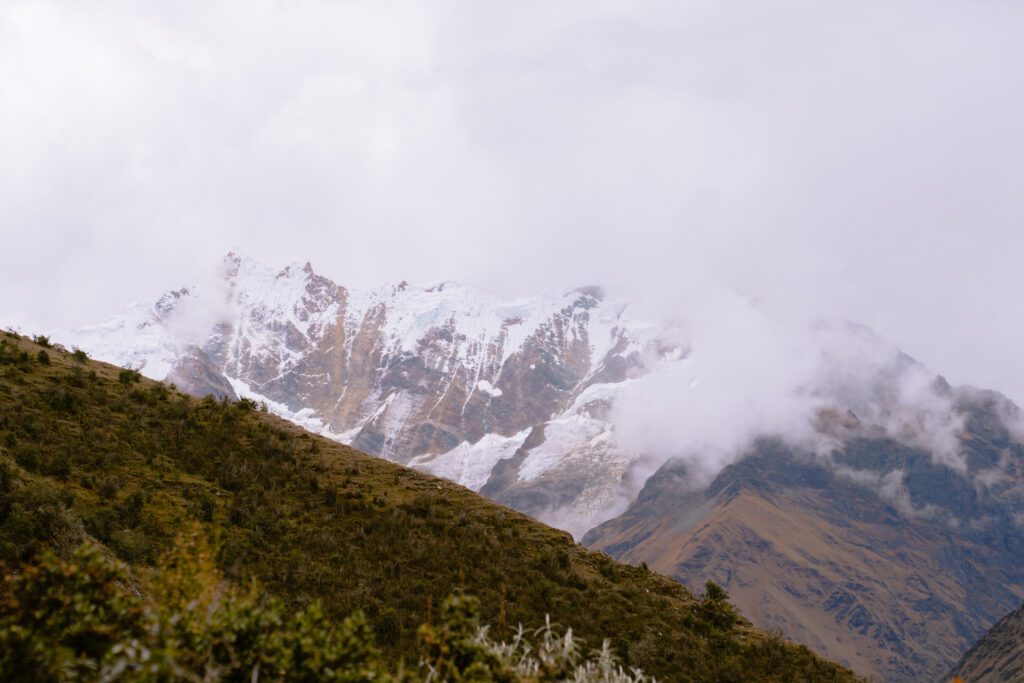 view of the Salkantay Pass on the Salkantay Trek in Peru